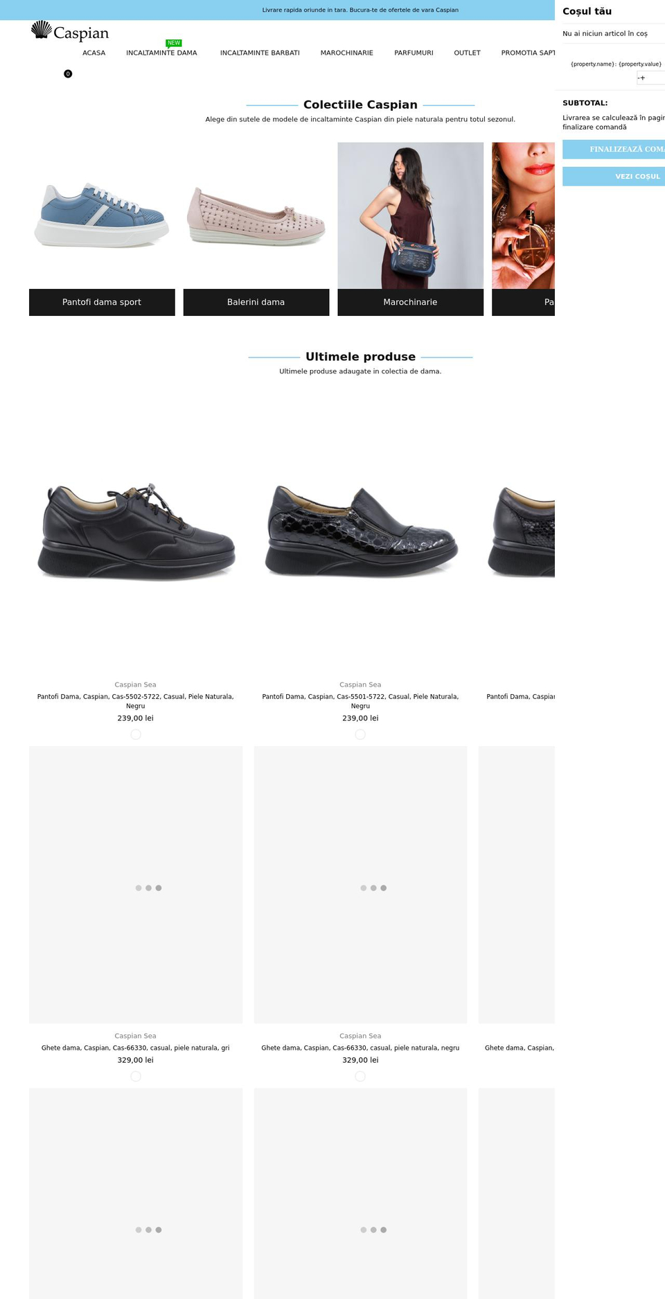 caspiansea.ro shopify website screenshot