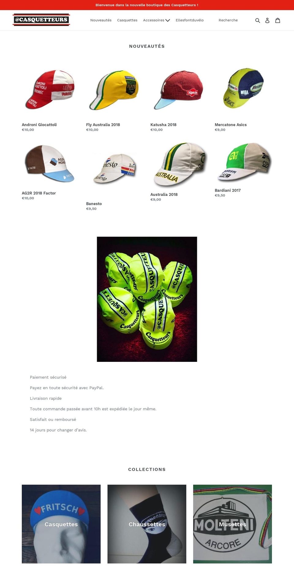 casquetteur.com shopify website screenshot