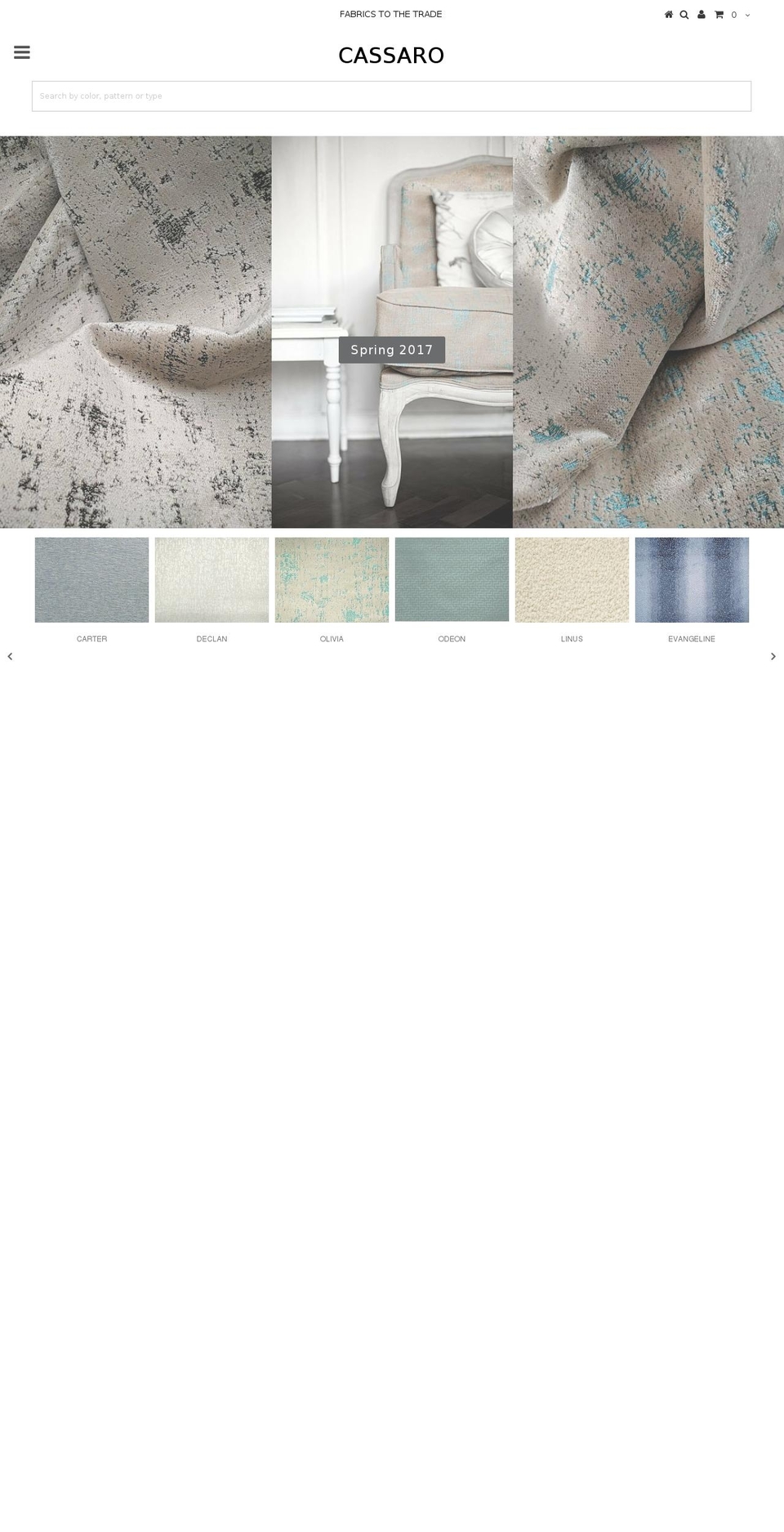 cassarofabrics.com shopify website screenshot