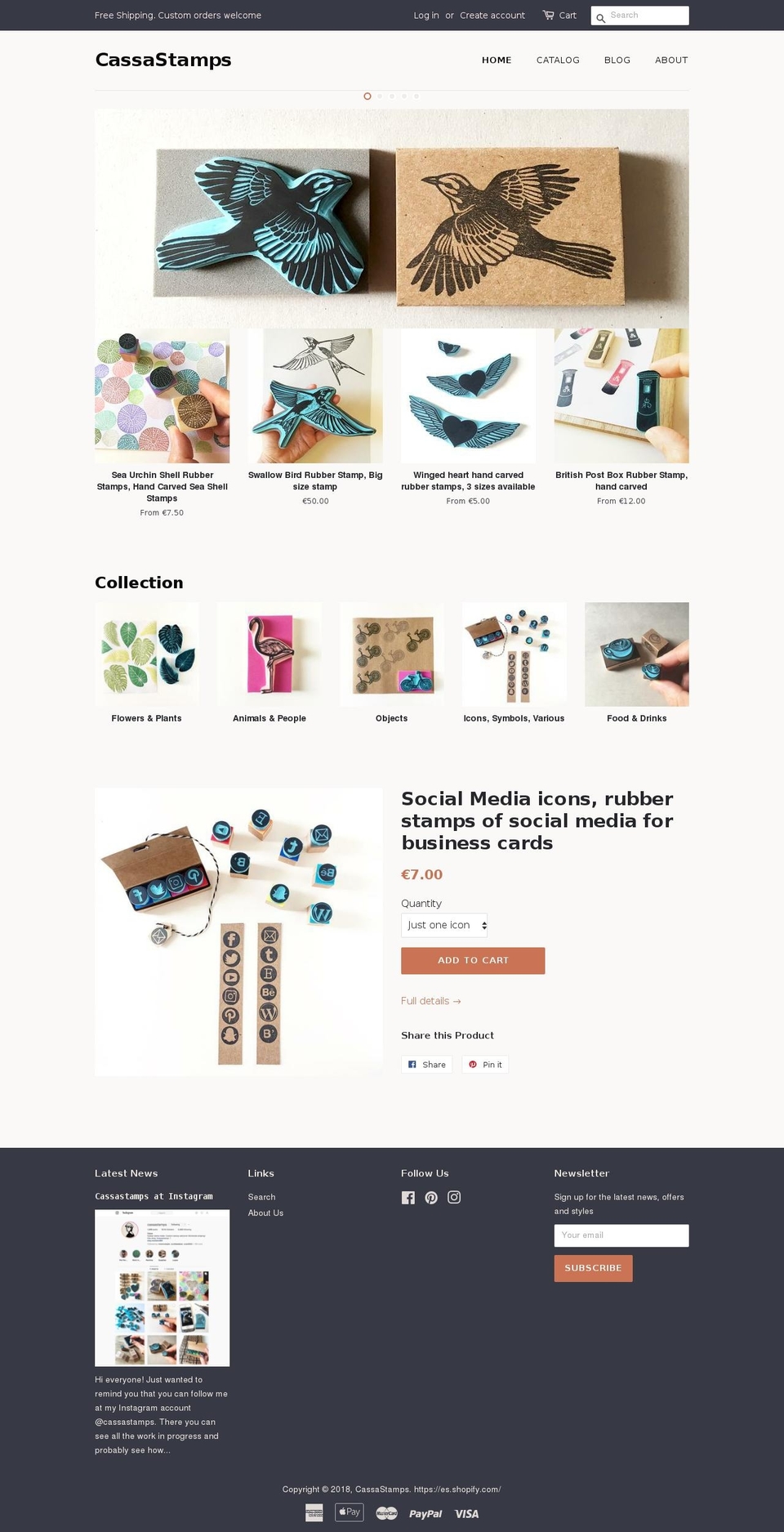 cassastamps.com shopify website screenshot