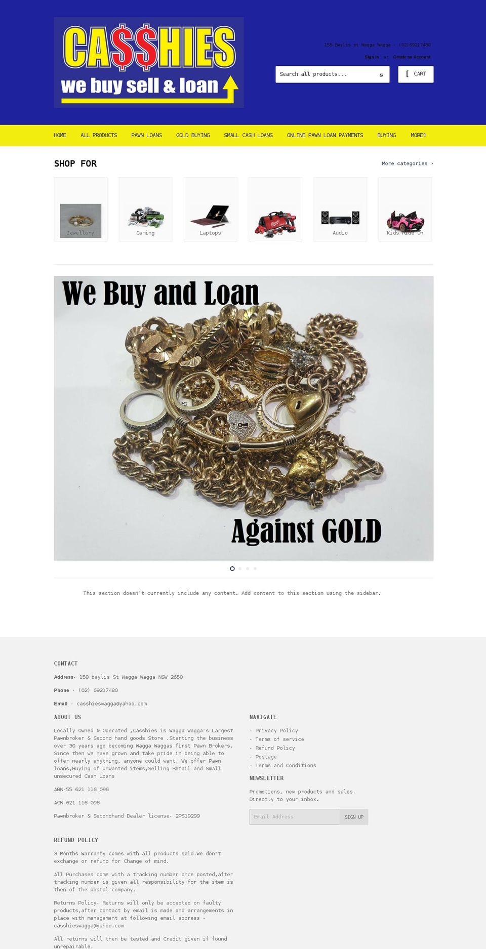 casshies.com.au shopify website screenshot