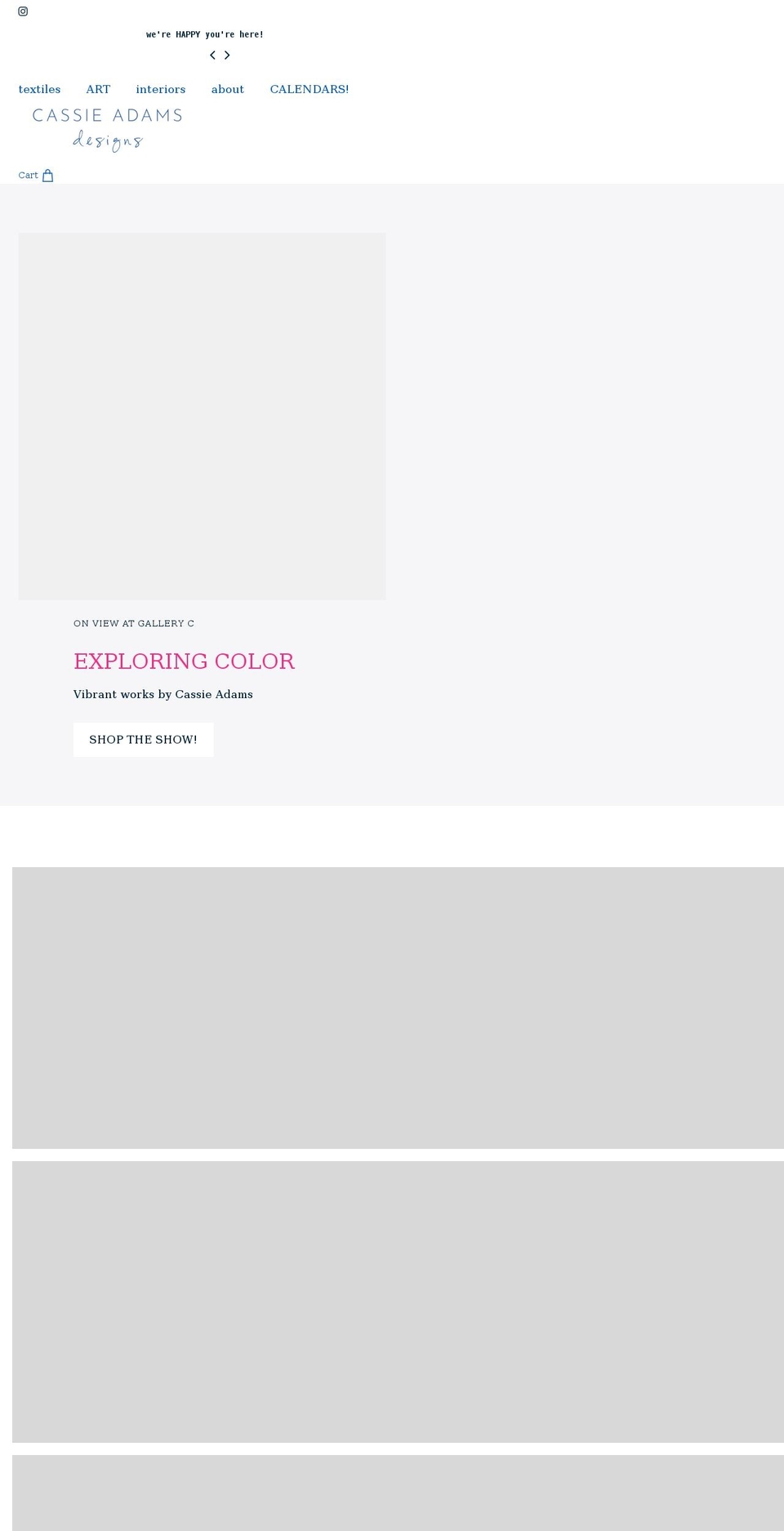 cassieadamsdesigns.com shopify website screenshot