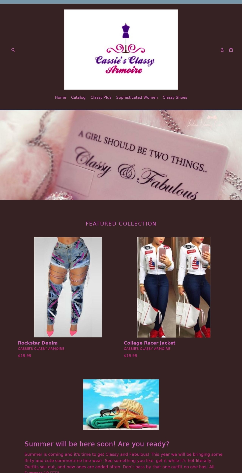 cassiesclassyarmoire.com — Shopify storefront screenshot