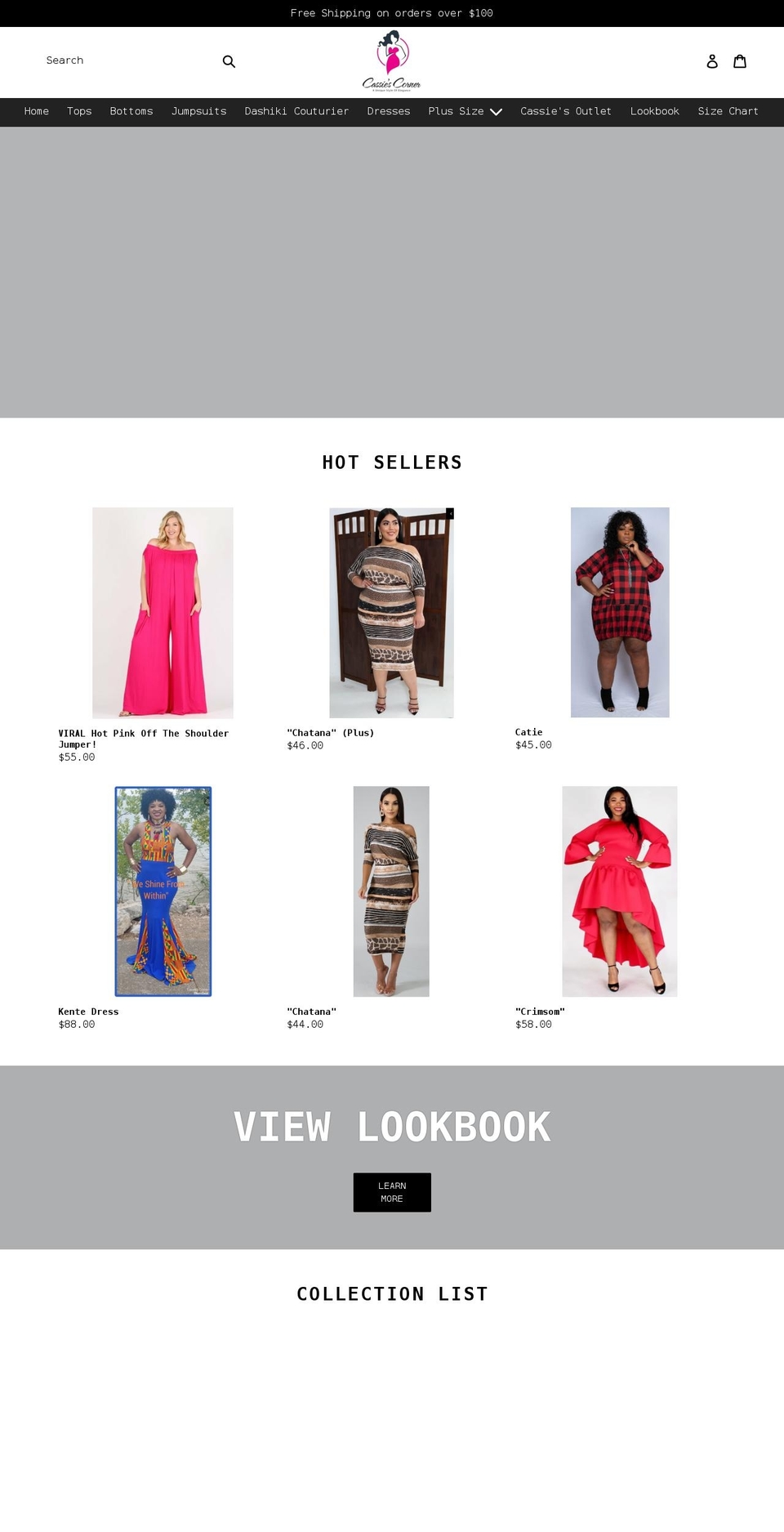 cassiescorneronline.com shopify website screenshot