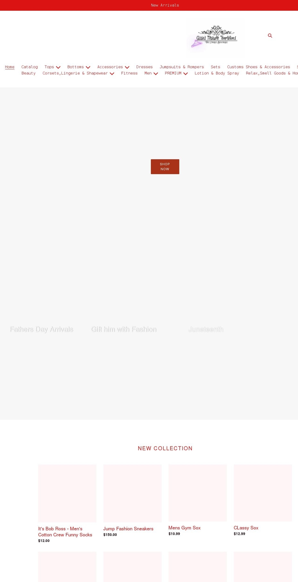cassiesdesirabletemptations.com shopify website screenshot