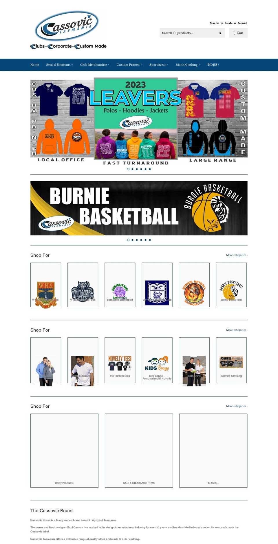 cassovic.com.au shopify website screenshot