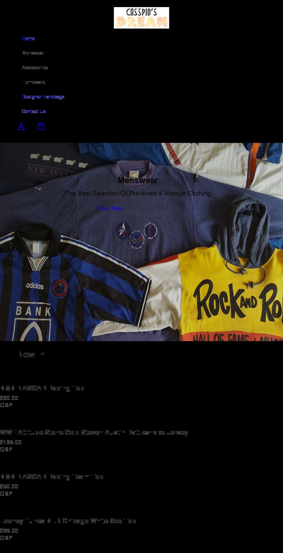 casspiosdream.com shopify website screenshot