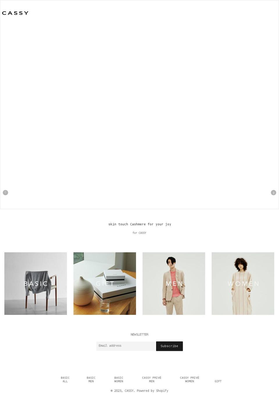 cassycashmere.com shopify website screenshot