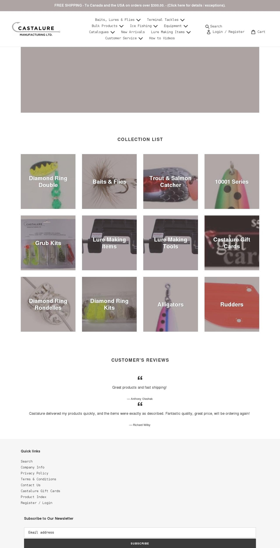 castalure.com shopify website screenshot