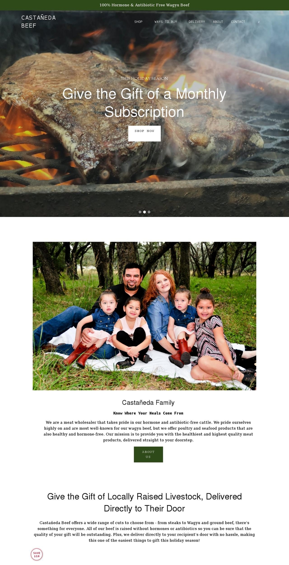castanedabeef.com shopify website screenshot
