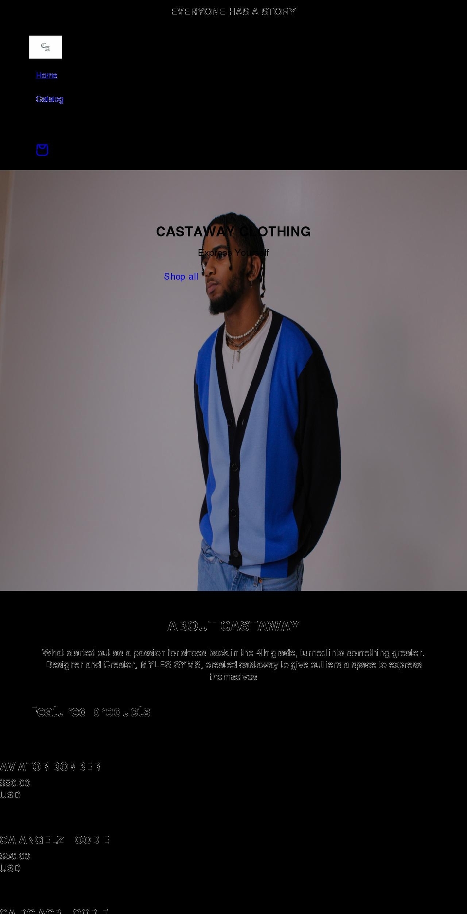 castawayclothingllc.com shopify website screenshot