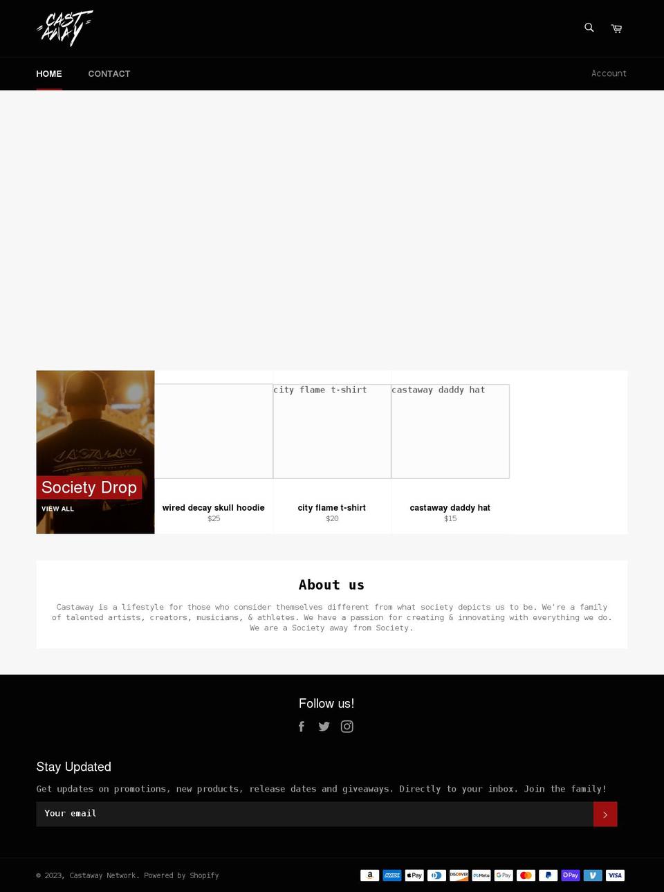 castawaynetwork.com shopify website screenshot