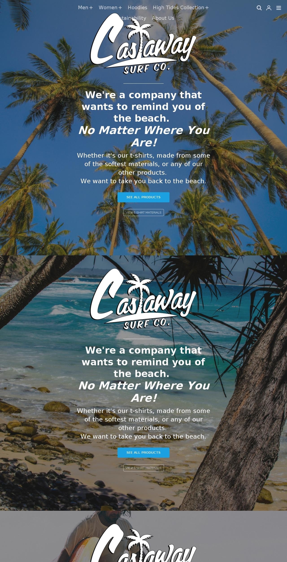 castawaysurf.com shopify website screenshot