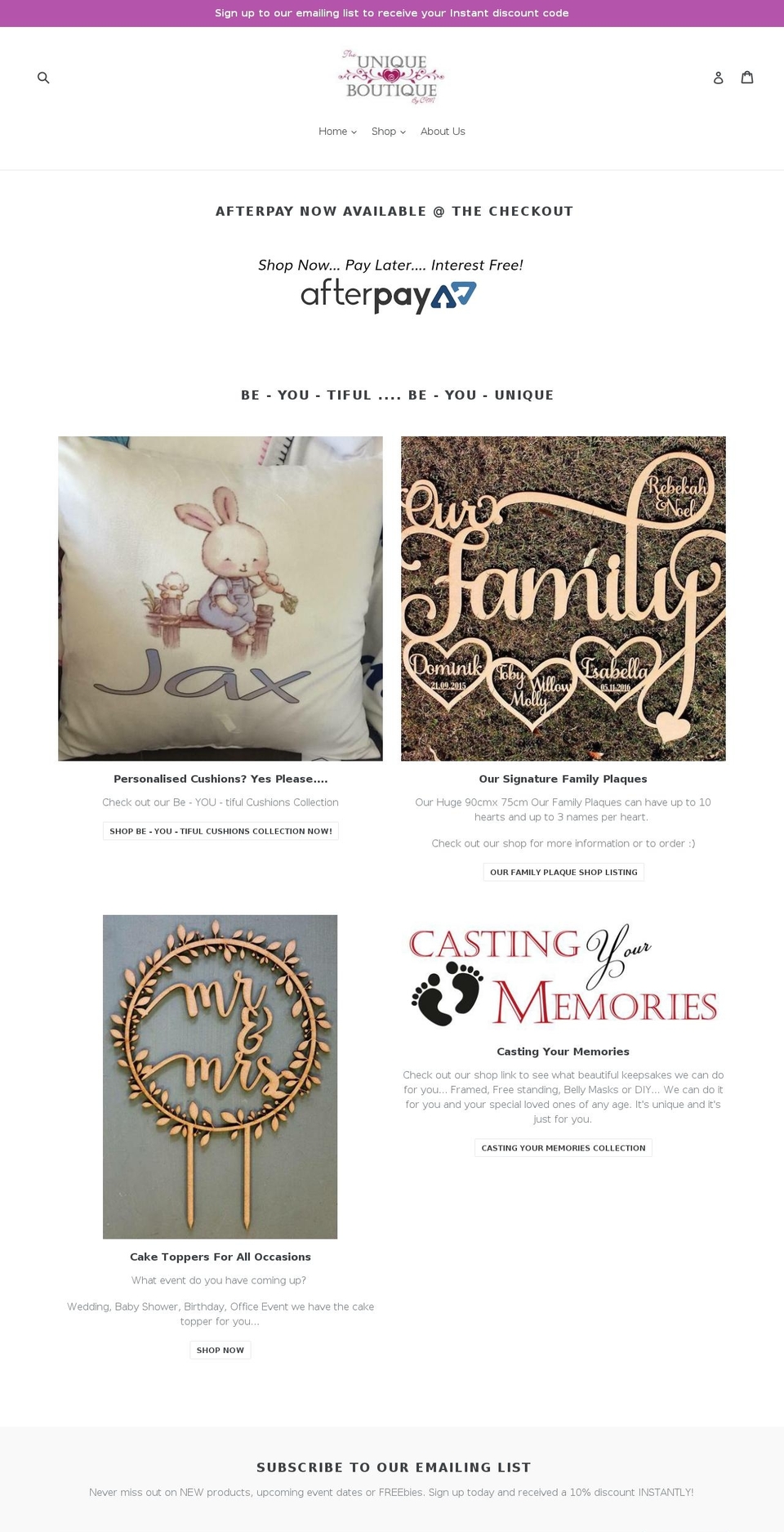 castingyourmemories.com.au shopify website screenshot