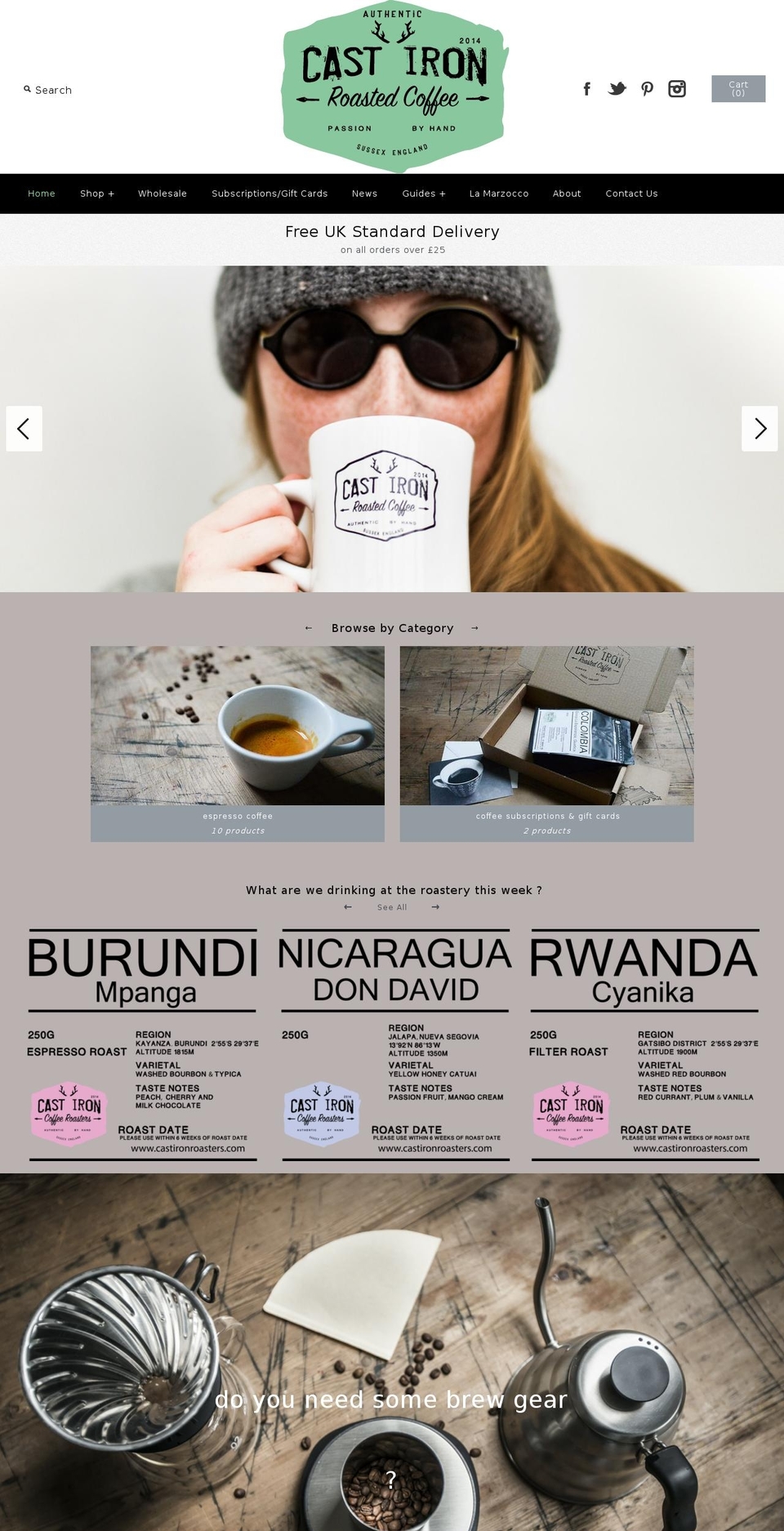castironroasters.com shopify website screenshot