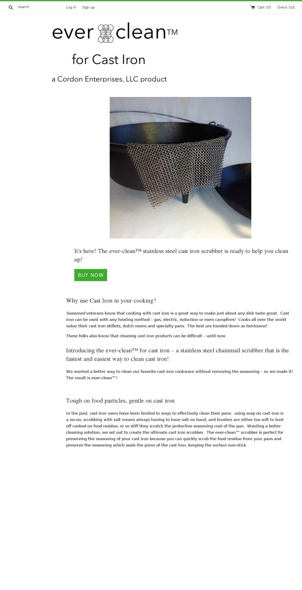 castironscrubber.com — Shopify storefront screenshot