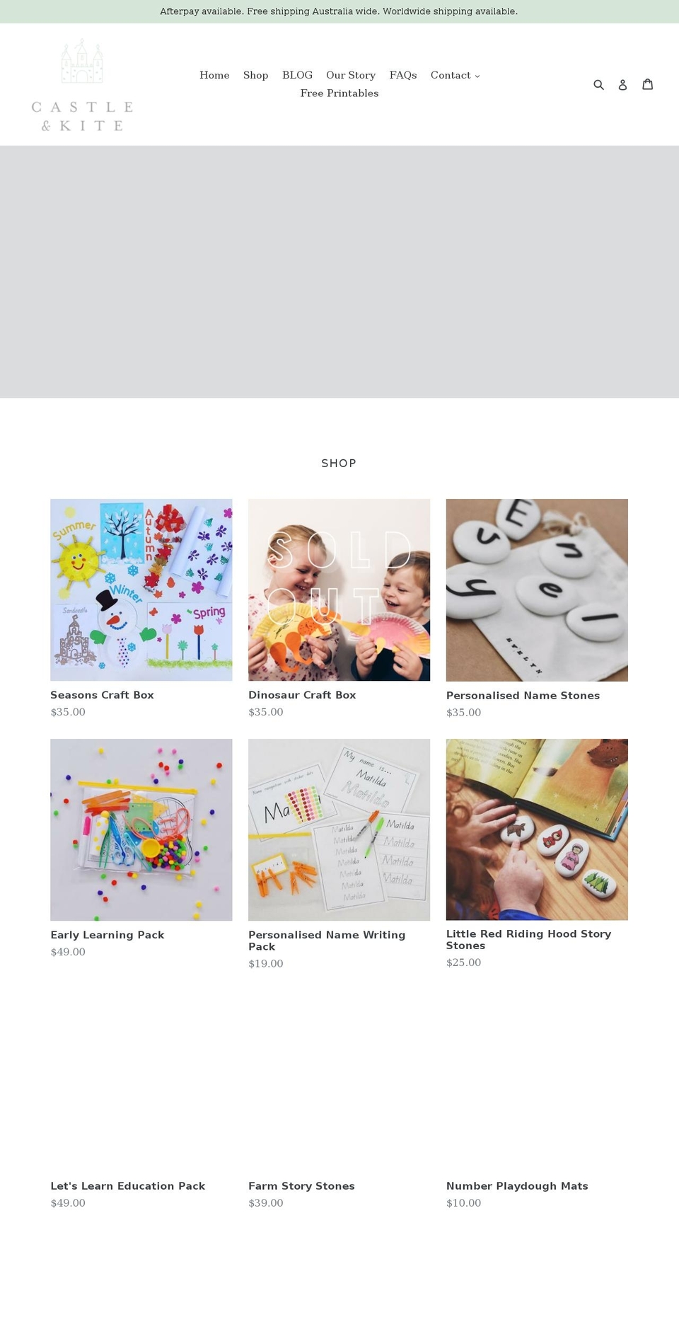 castleandkite.com shopify website screenshot