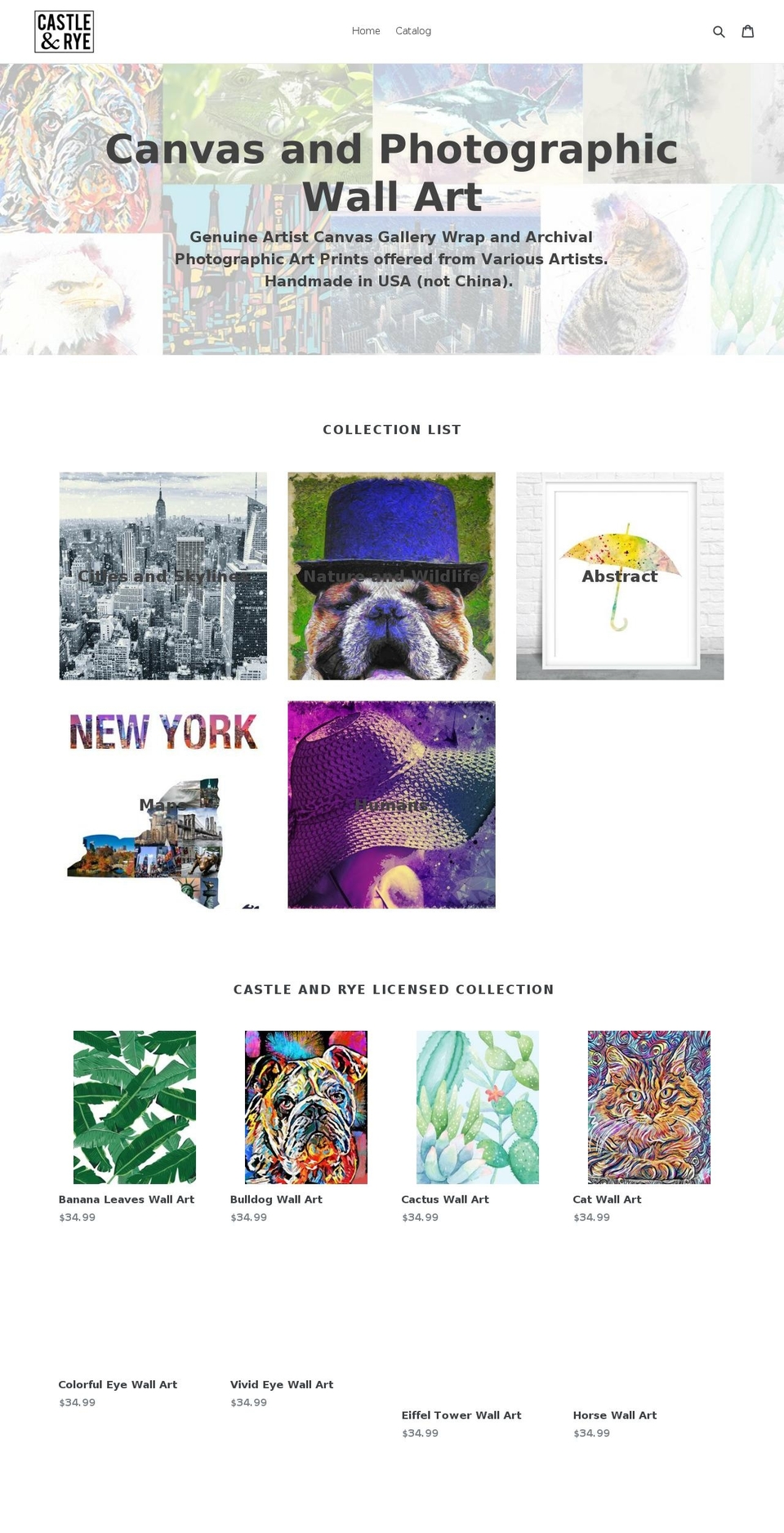 castleandrye.com — Shopify storefront screenshot
