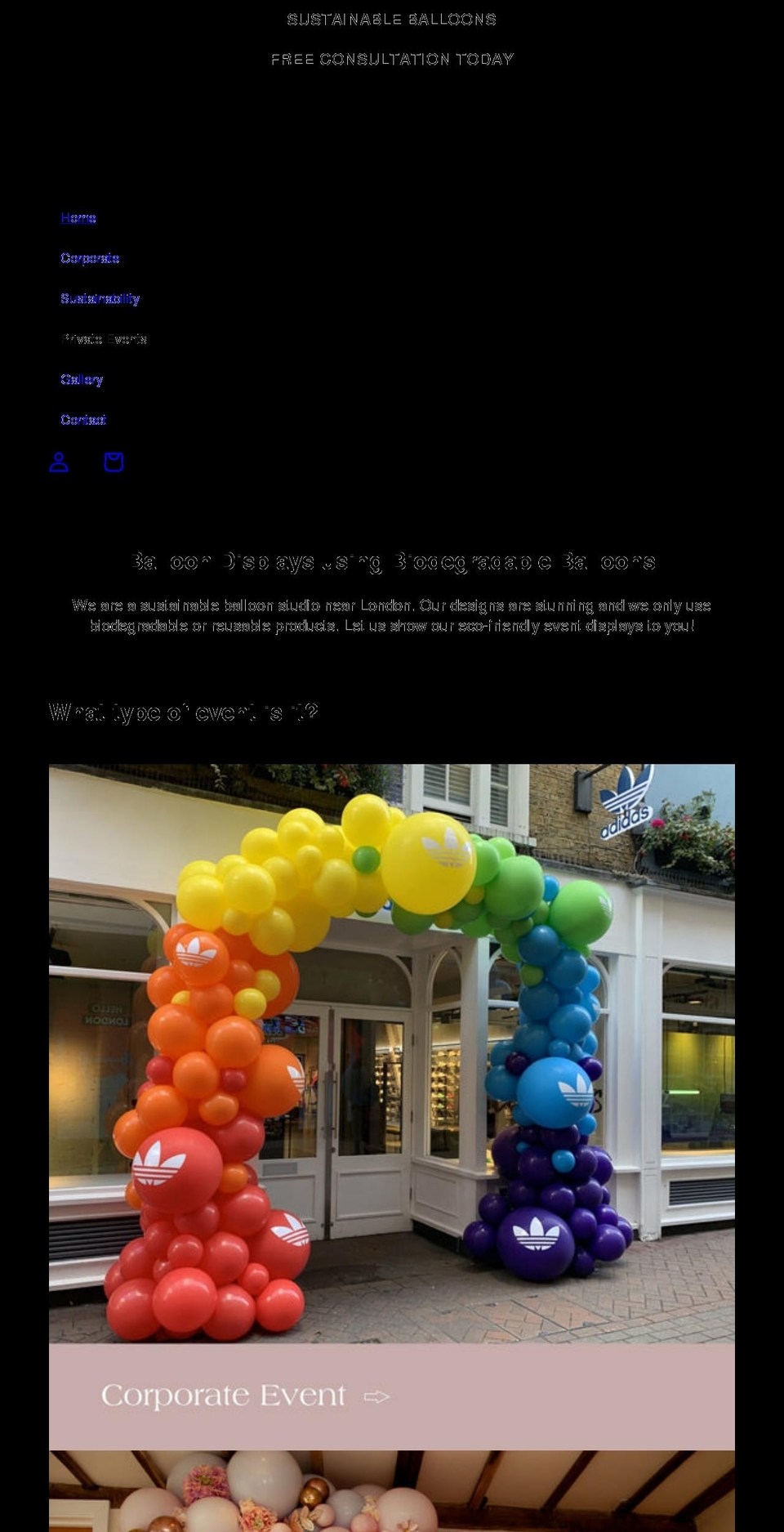 castleballoons.co.uk shopify website screenshot