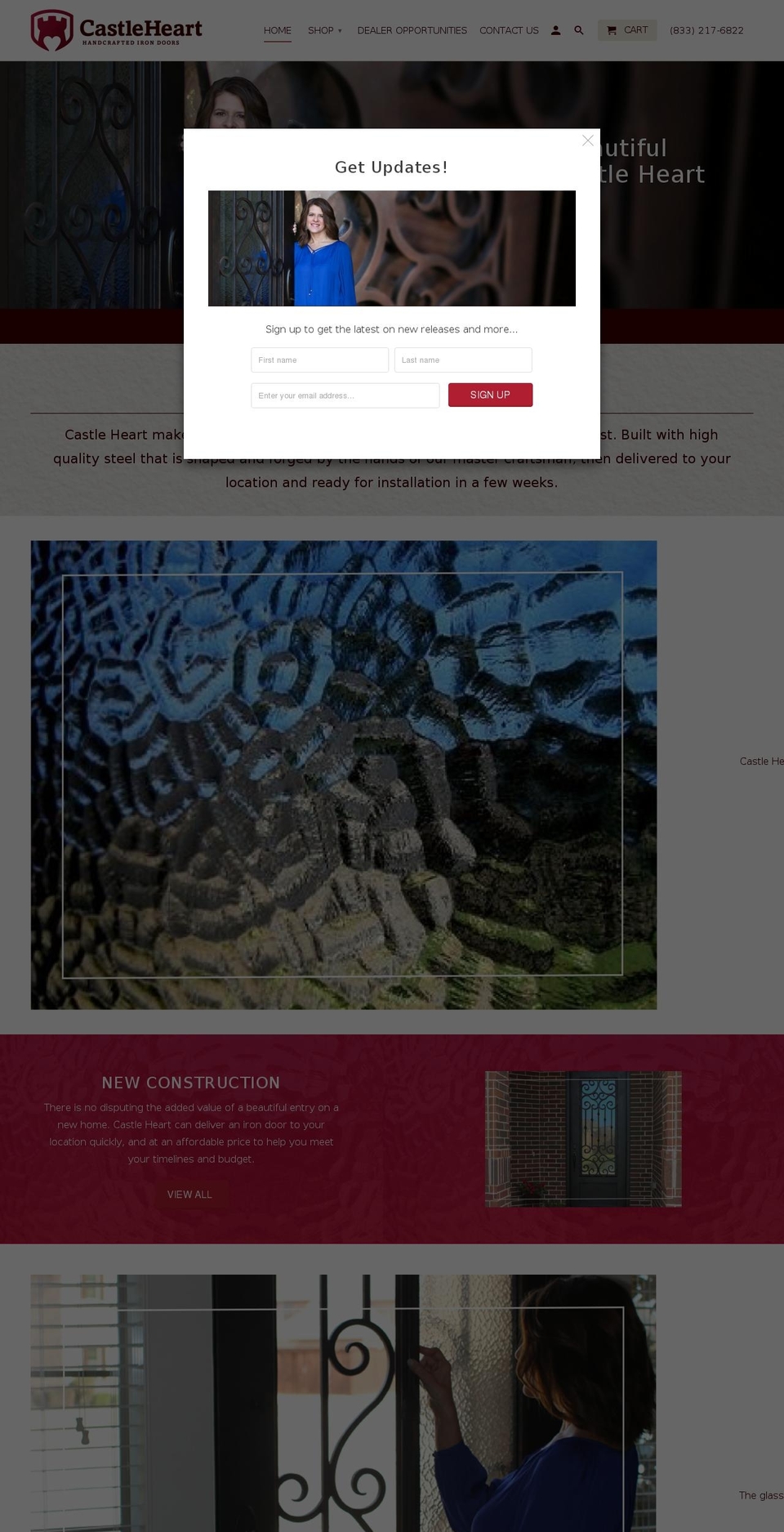 castleheartirondoors.com — Shopify storefront screenshot