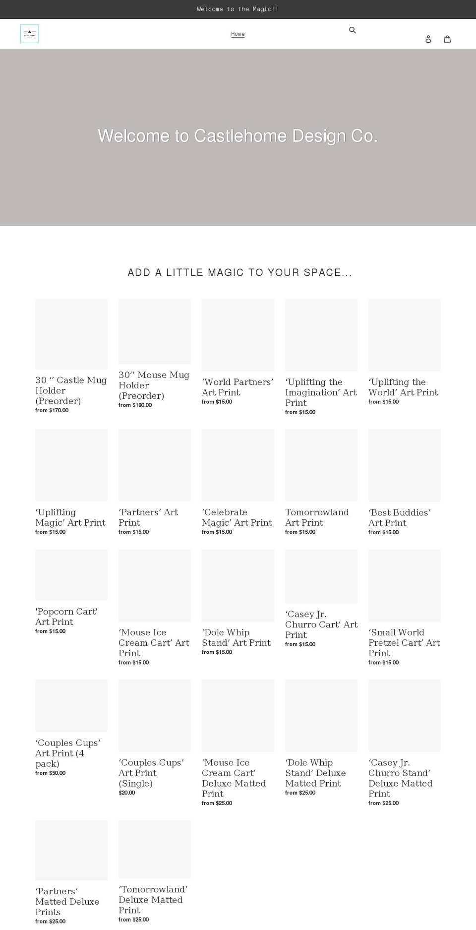 castlehomedesignco.com shopify website screenshot