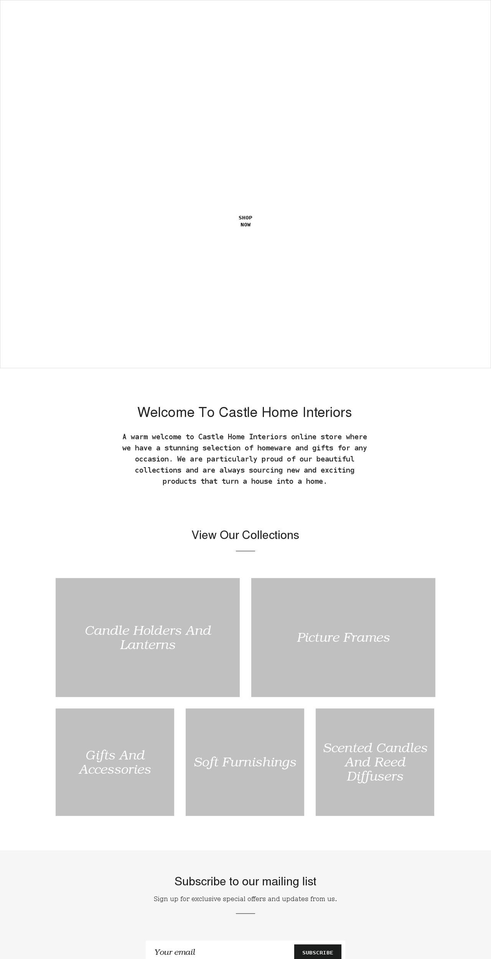 castlehomeinteriors.com shopify website screenshot