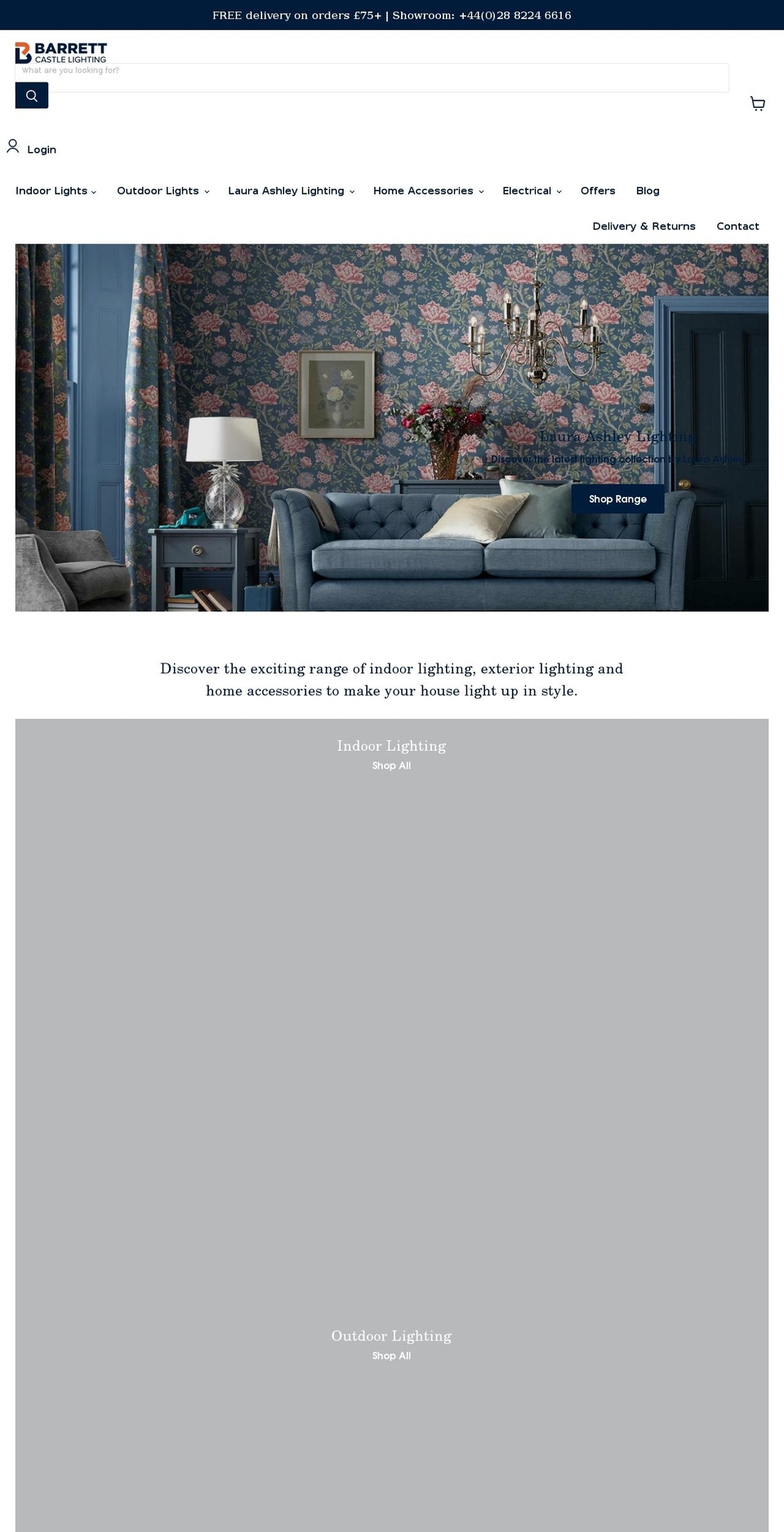 castlelightingomagh.com shopify website screenshot