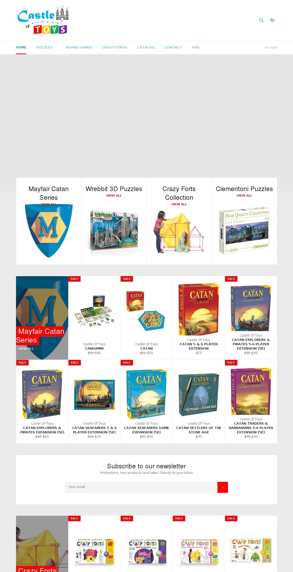 castleoftoys.com — Shopify storefront screenshot