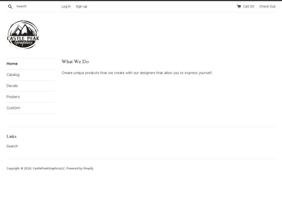 castlepeakgraphics.com — Shopify storefront screenshot