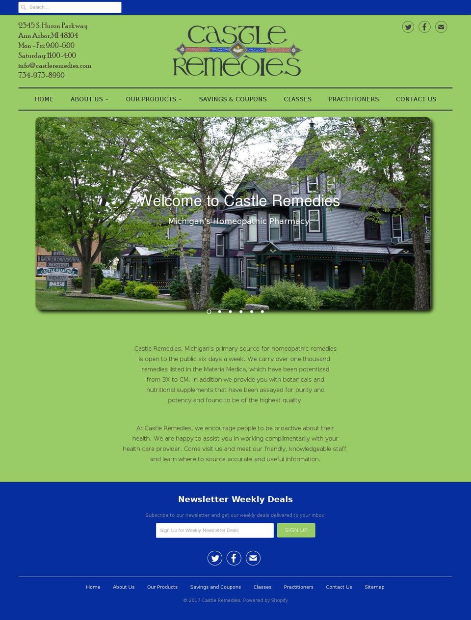 castleremedies.com shopify website screenshot