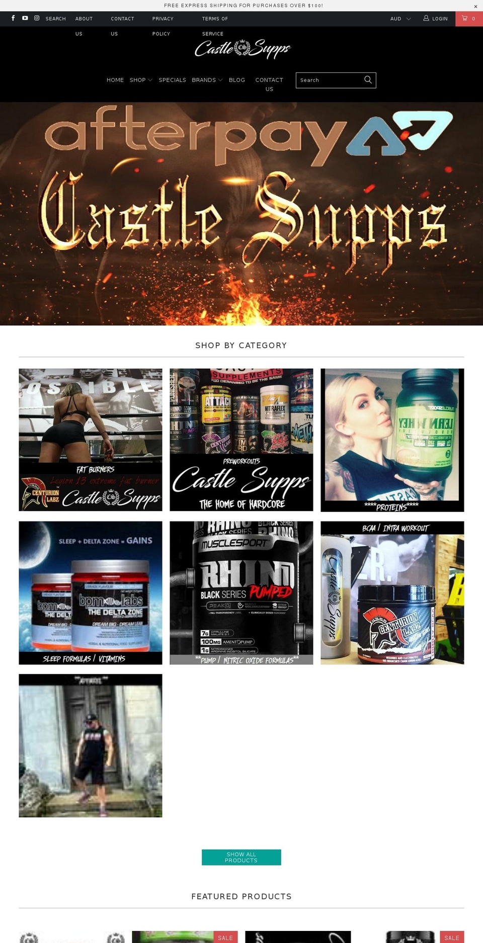 castlesupps.com — Shopify storefront screenshot