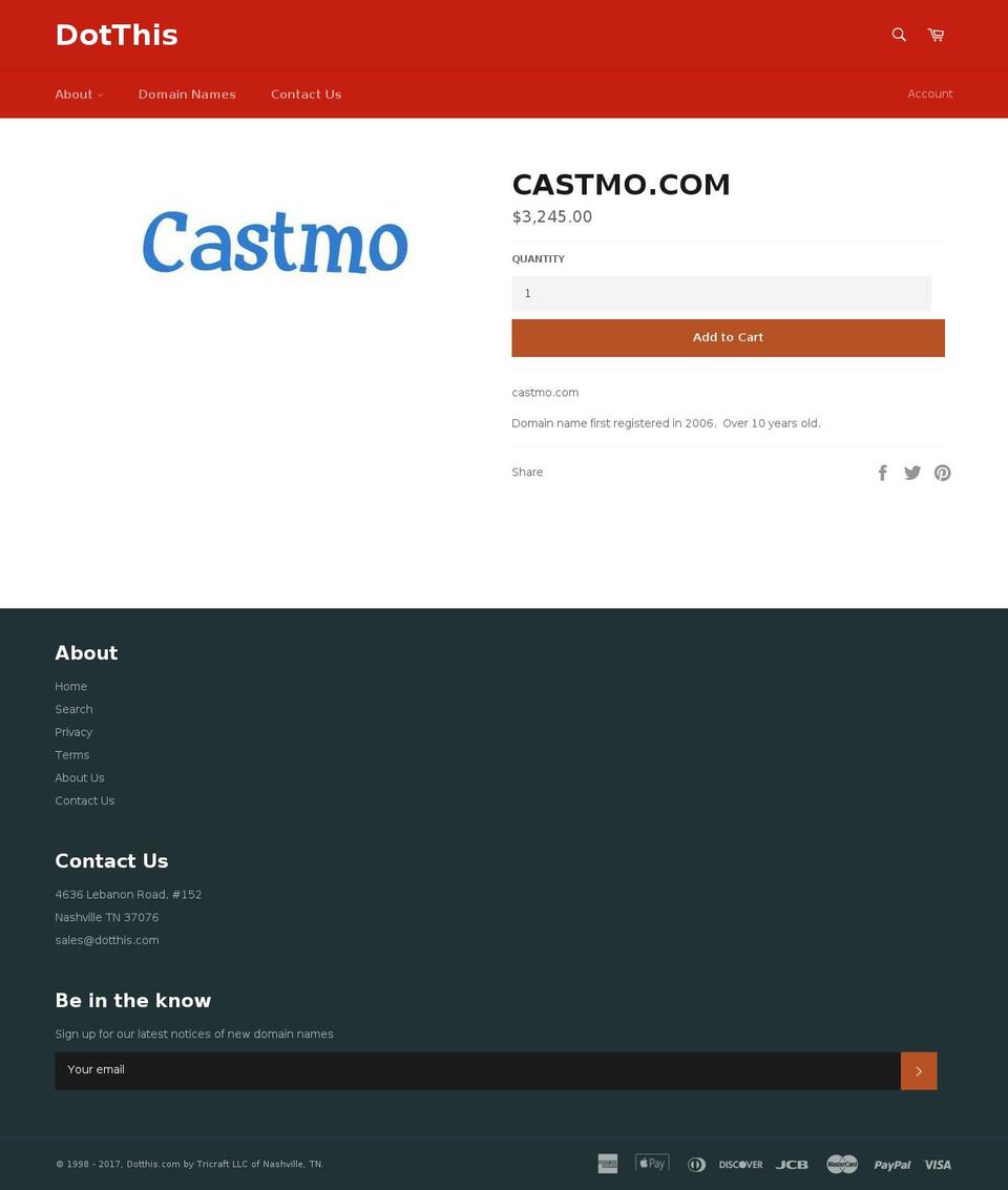 castmo.com shopify website screenshot