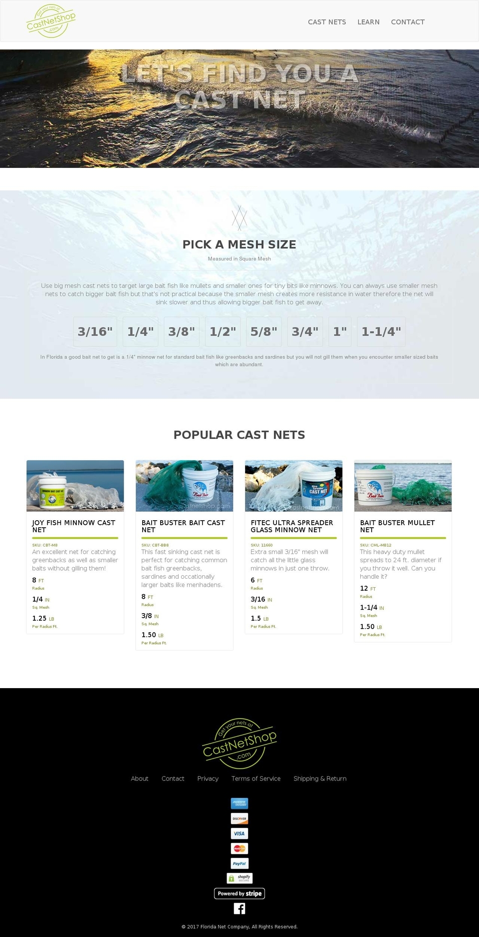 castnetshop.com shopify website screenshot