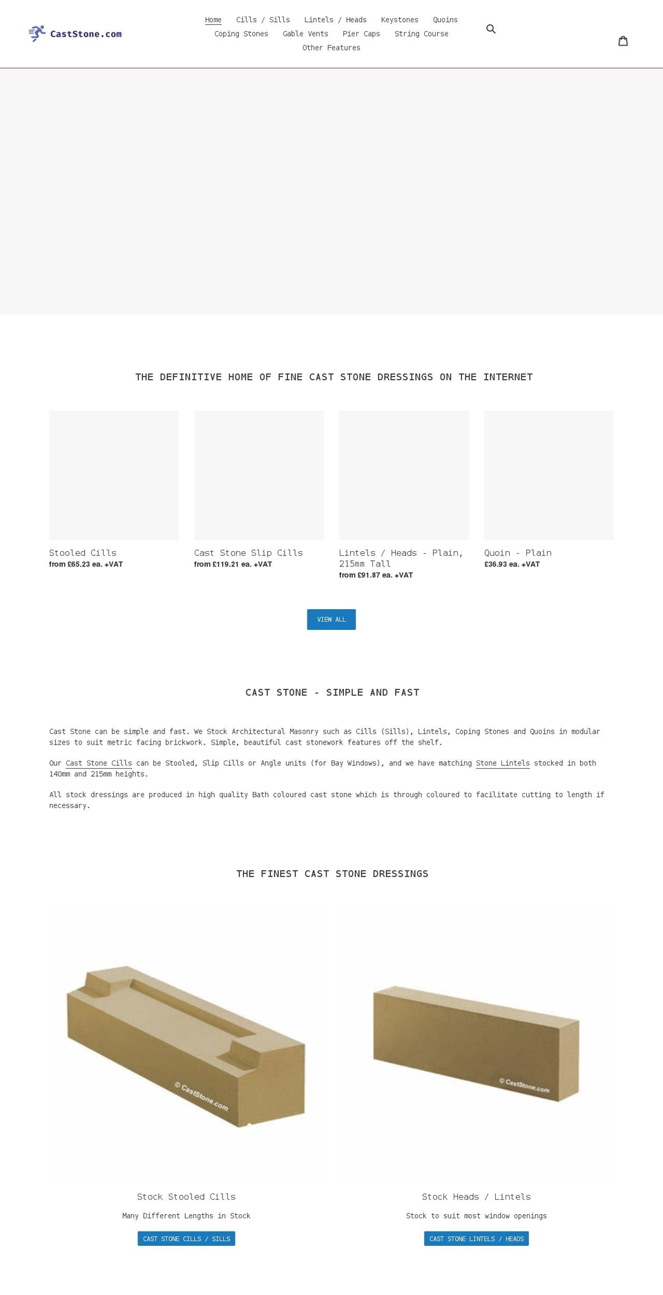 caststone.com shopify website screenshot
