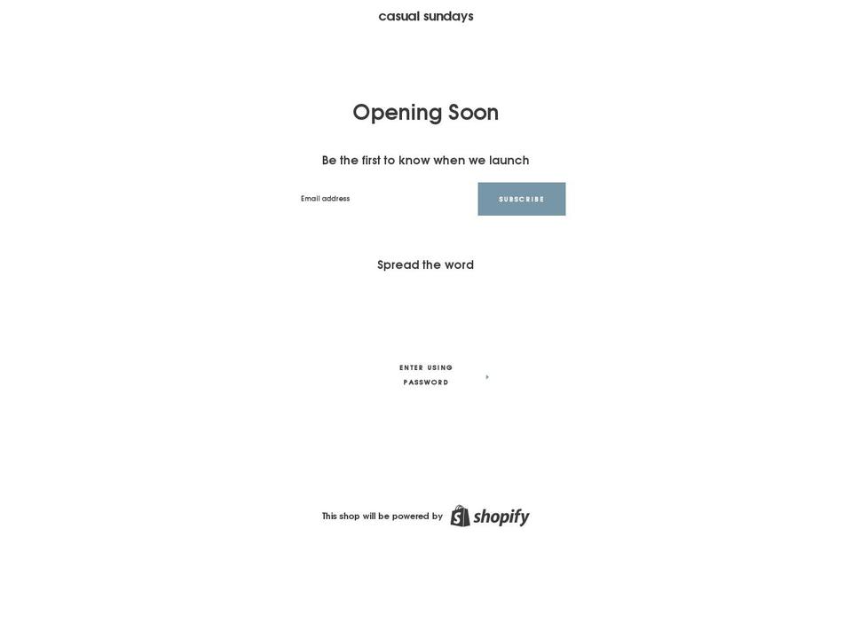 casual-sundays.com shopify website screenshot