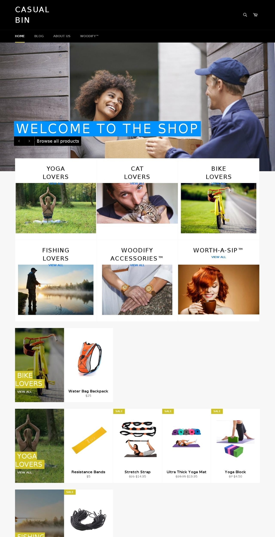 casualbin.com shopify website screenshot