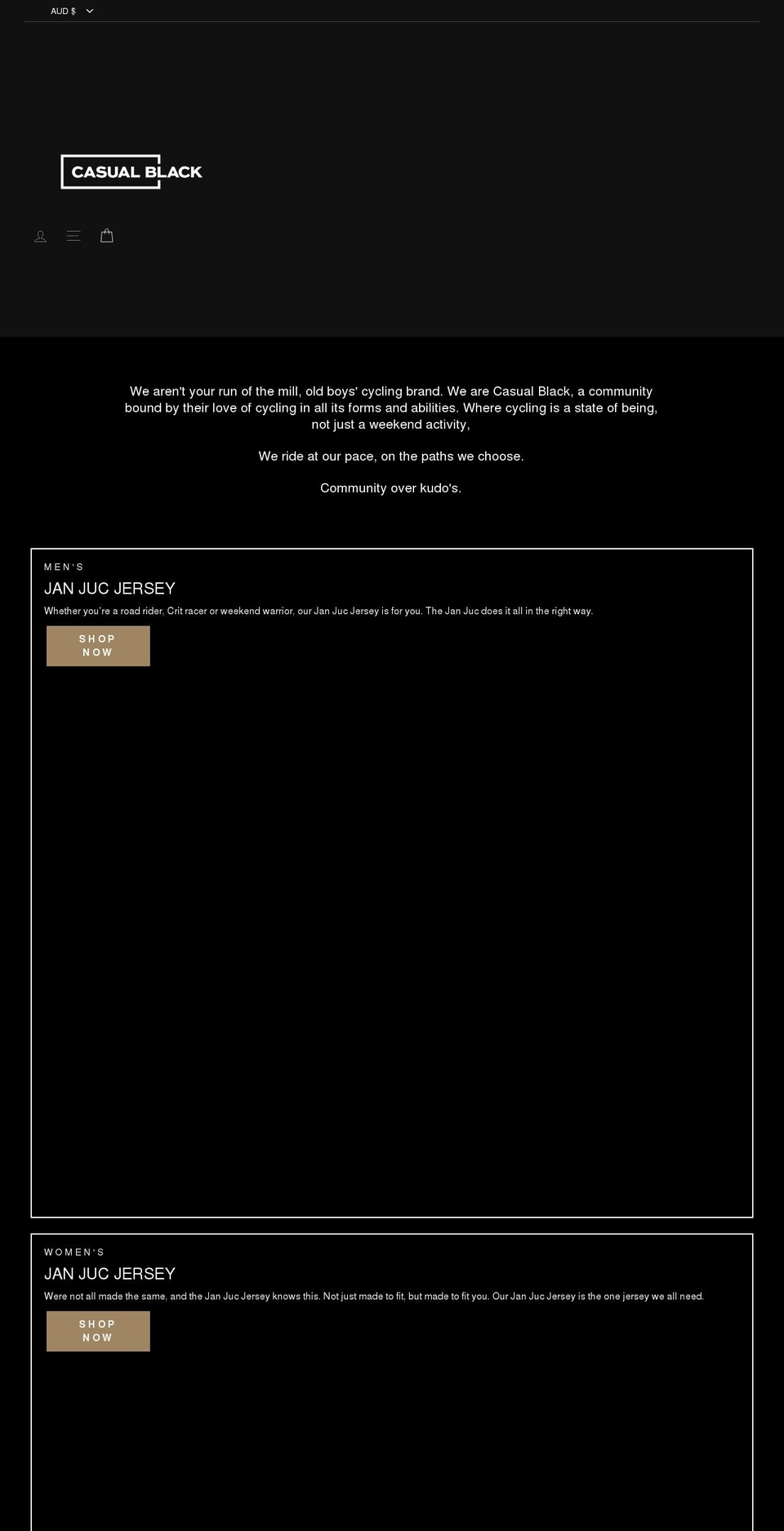 casualblack.com.au shopify website screenshot