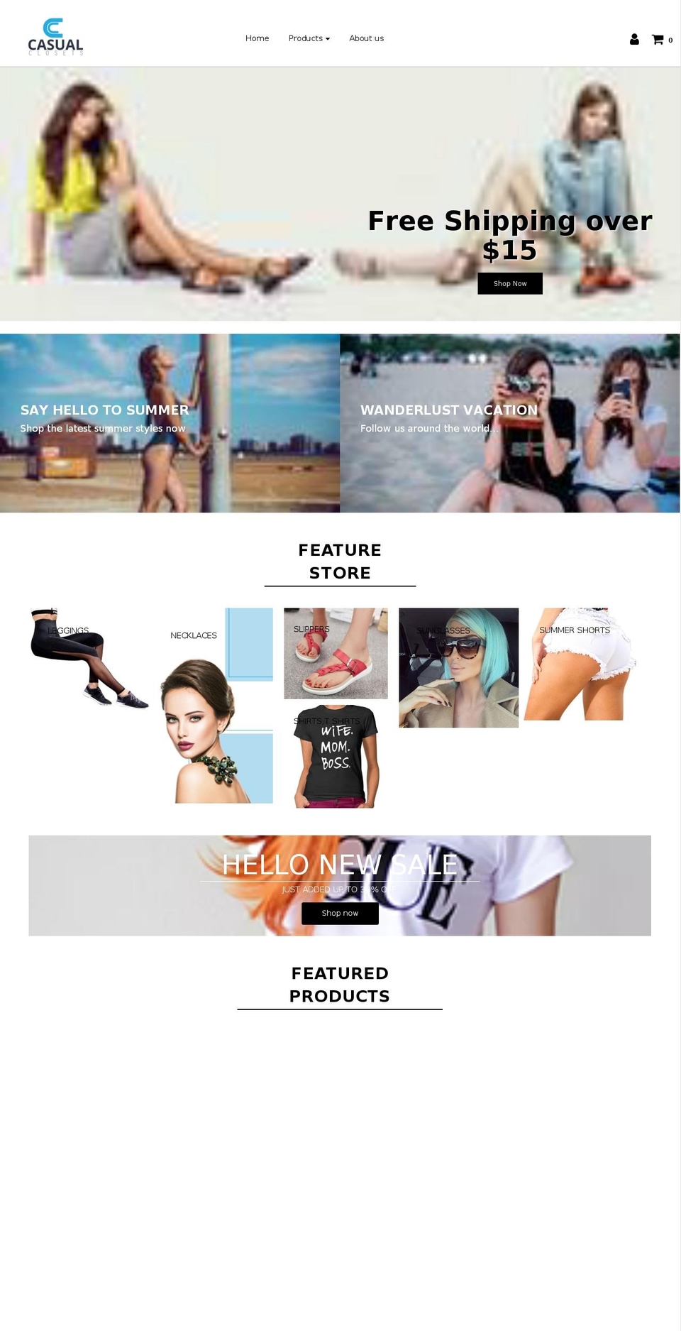 casualclosets.com — Shopify storefront screenshot