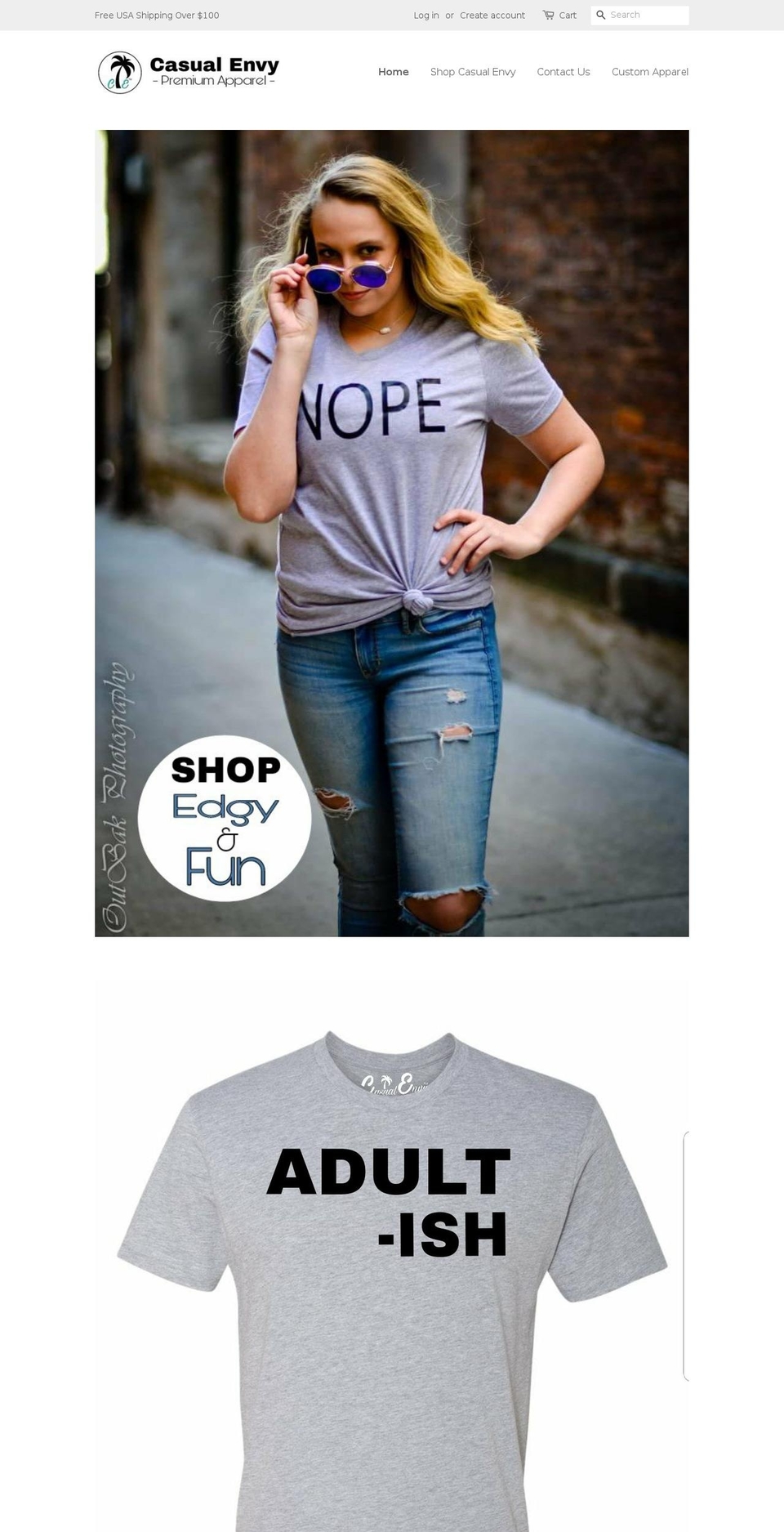 casualenvyapparel.com shopify website screenshot