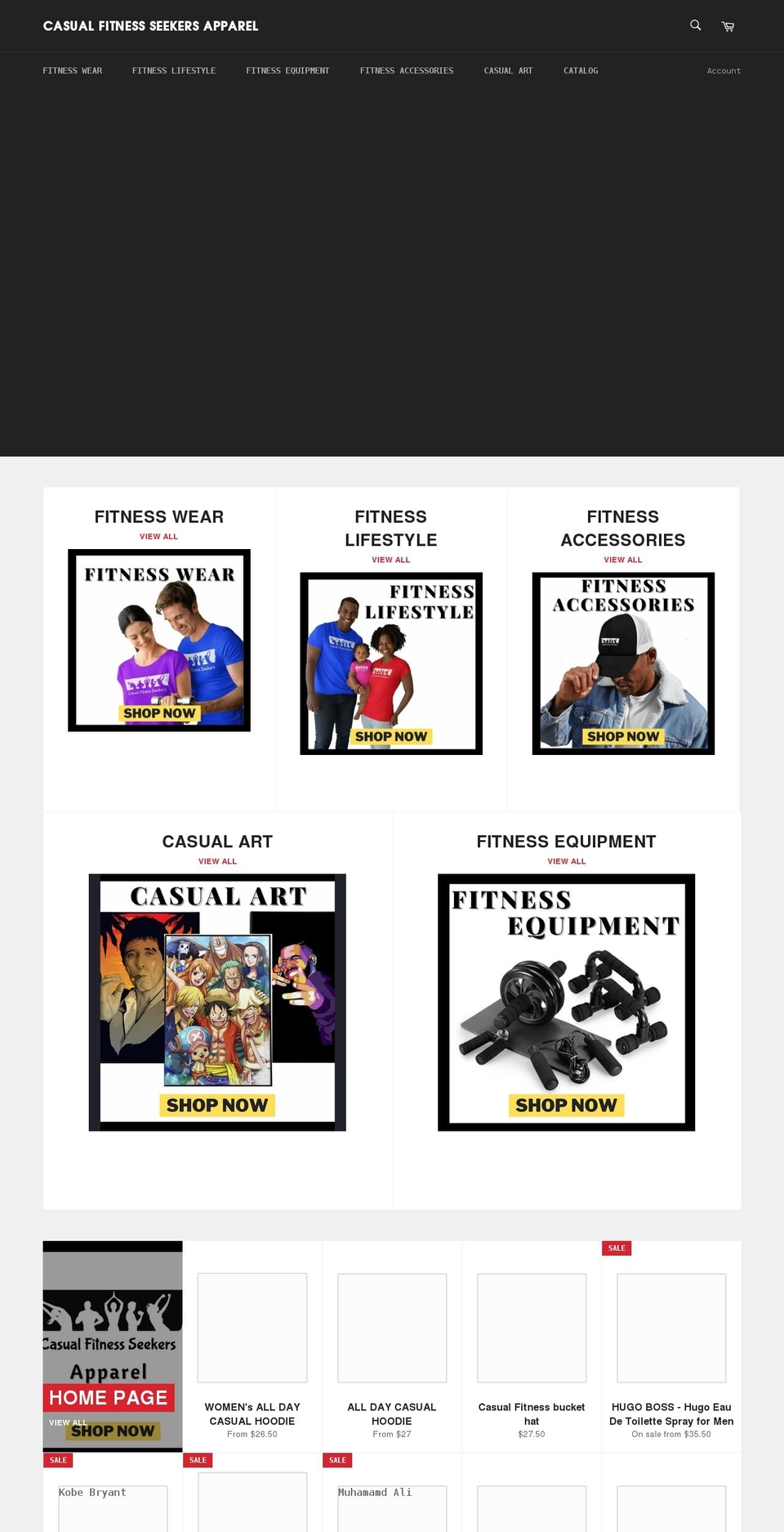 casualfitnessseekers.com shopify website screenshot