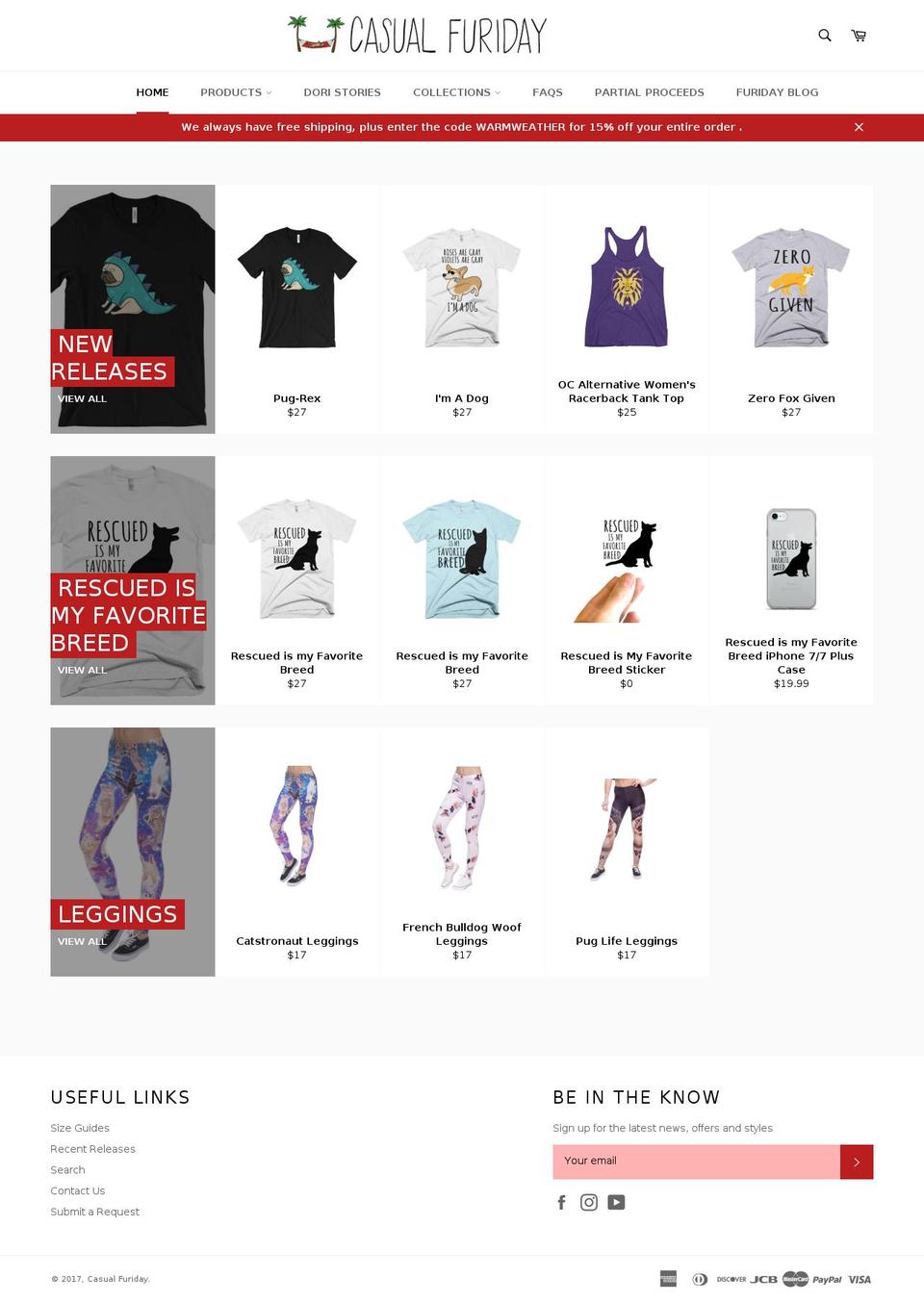 casualfuridays.com shopify website screenshot