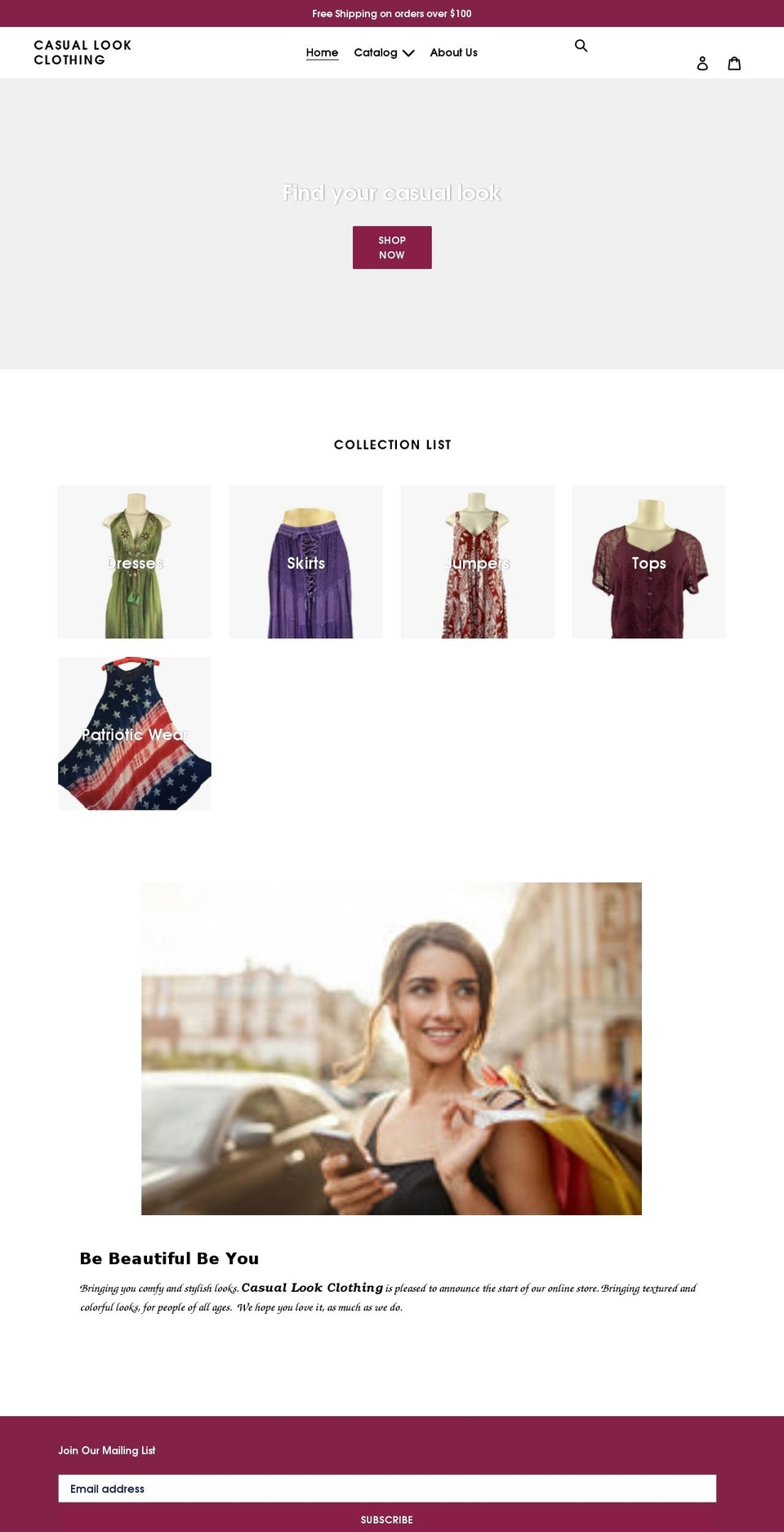 casuallookclothing.com shopify website screenshot