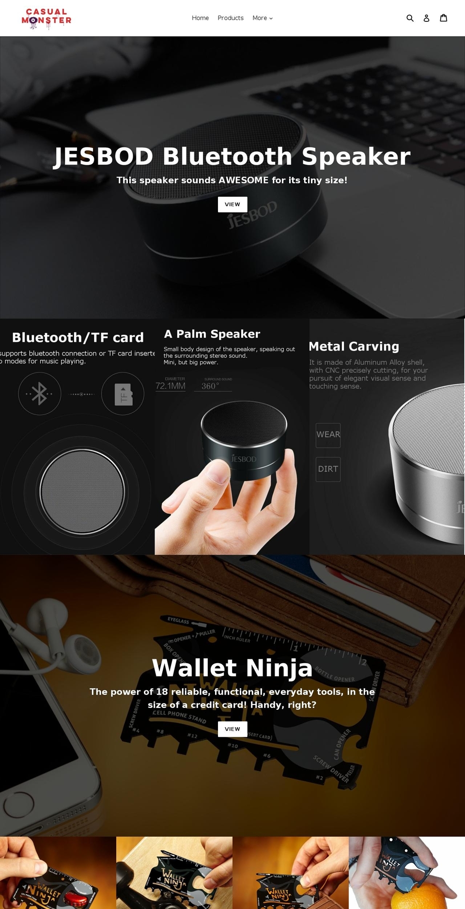 casualmonster.com shopify website screenshot
