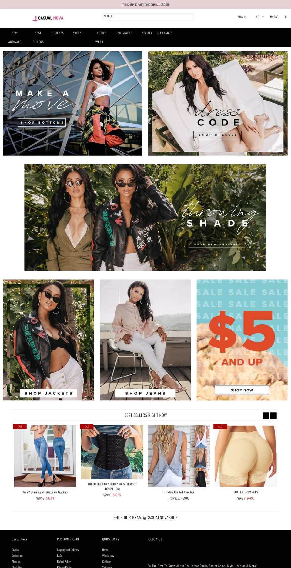 casualnova.com shopify website screenshot