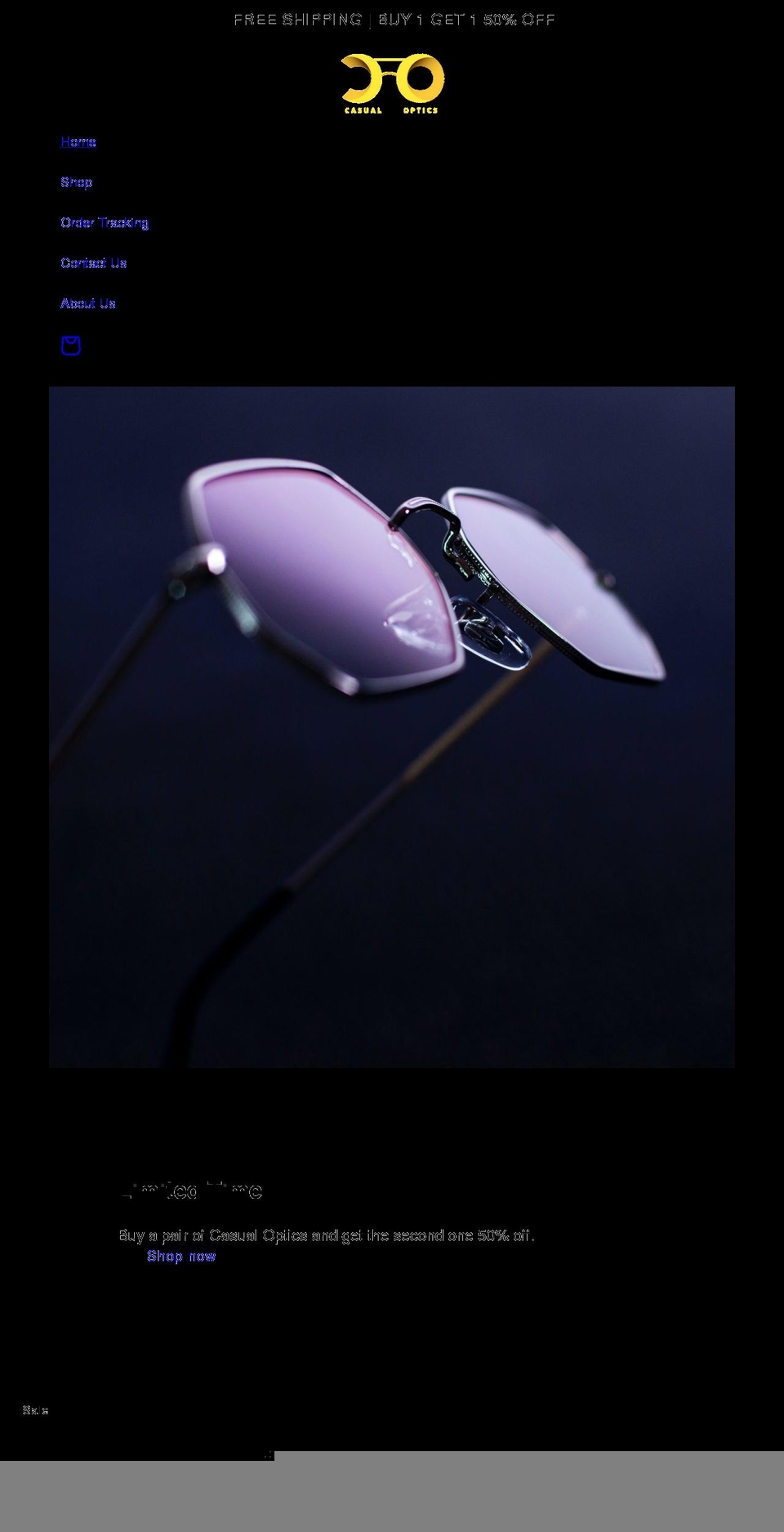 casualoptics.com shopify website screenshot