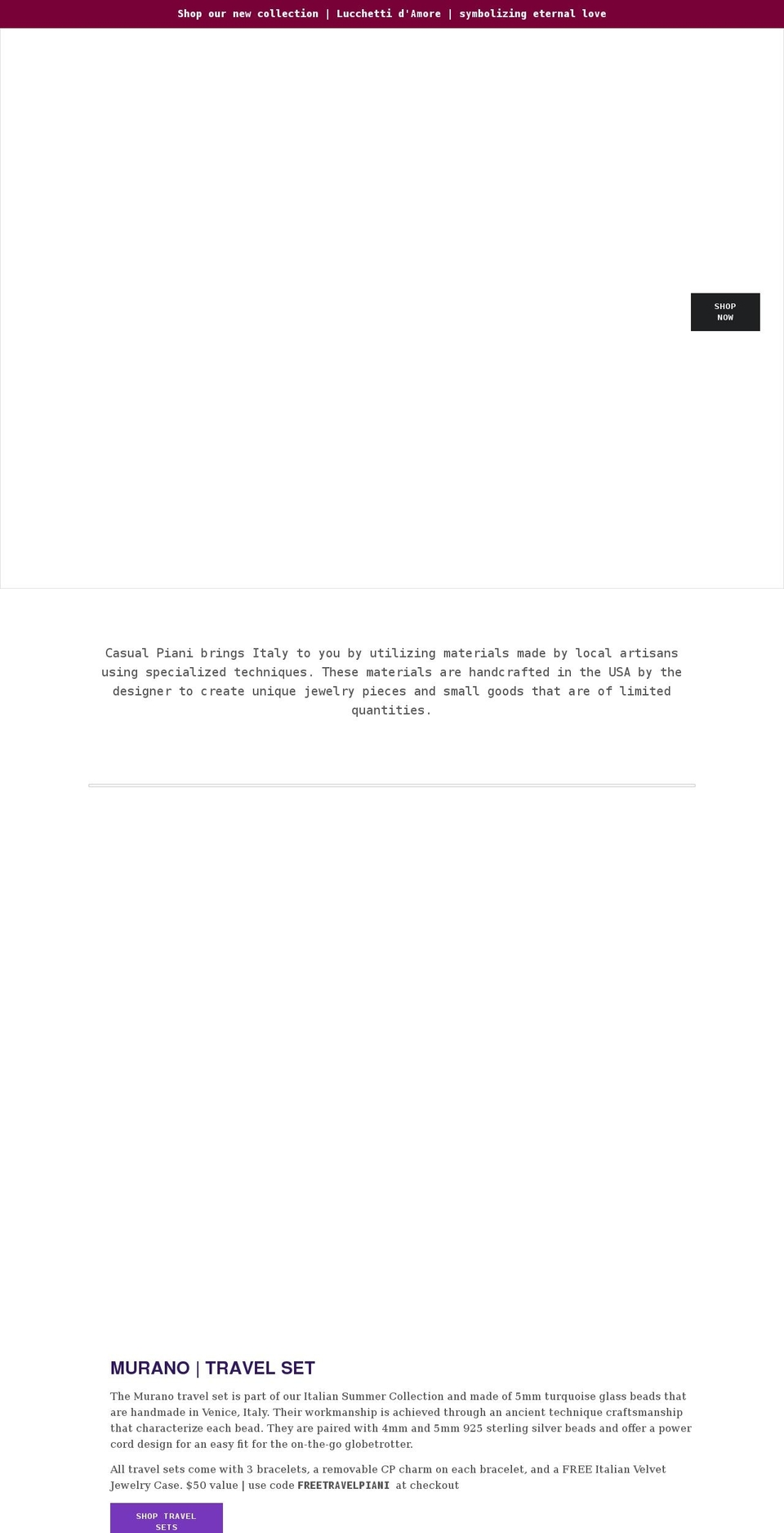 casualpiani.com shopify website screenshot