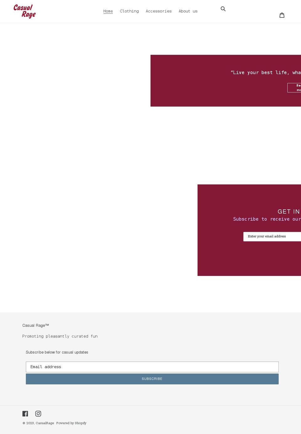 casualrage.com shopify website screenshot