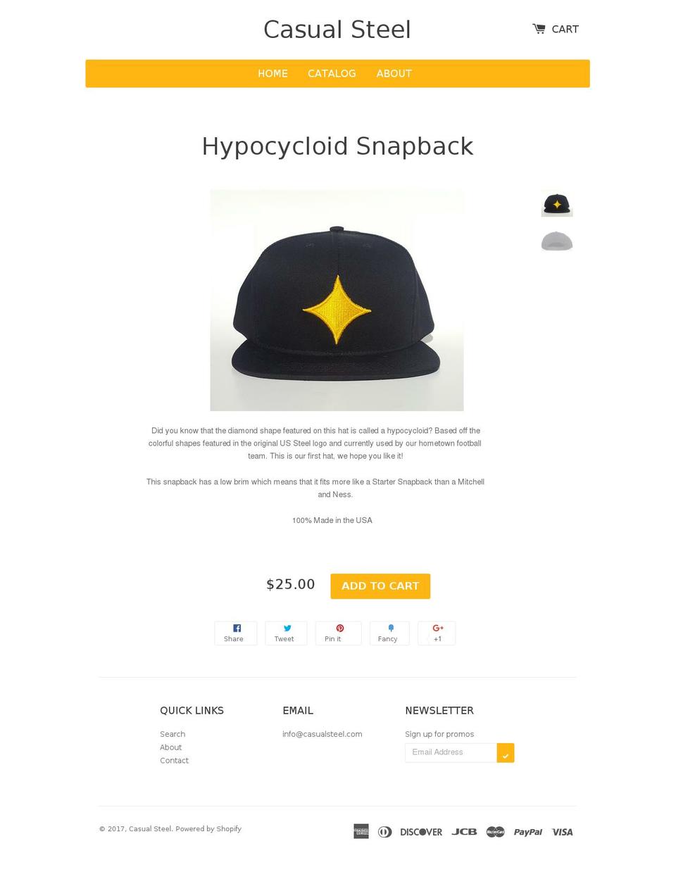 casualsteel.com shopify website screenshot