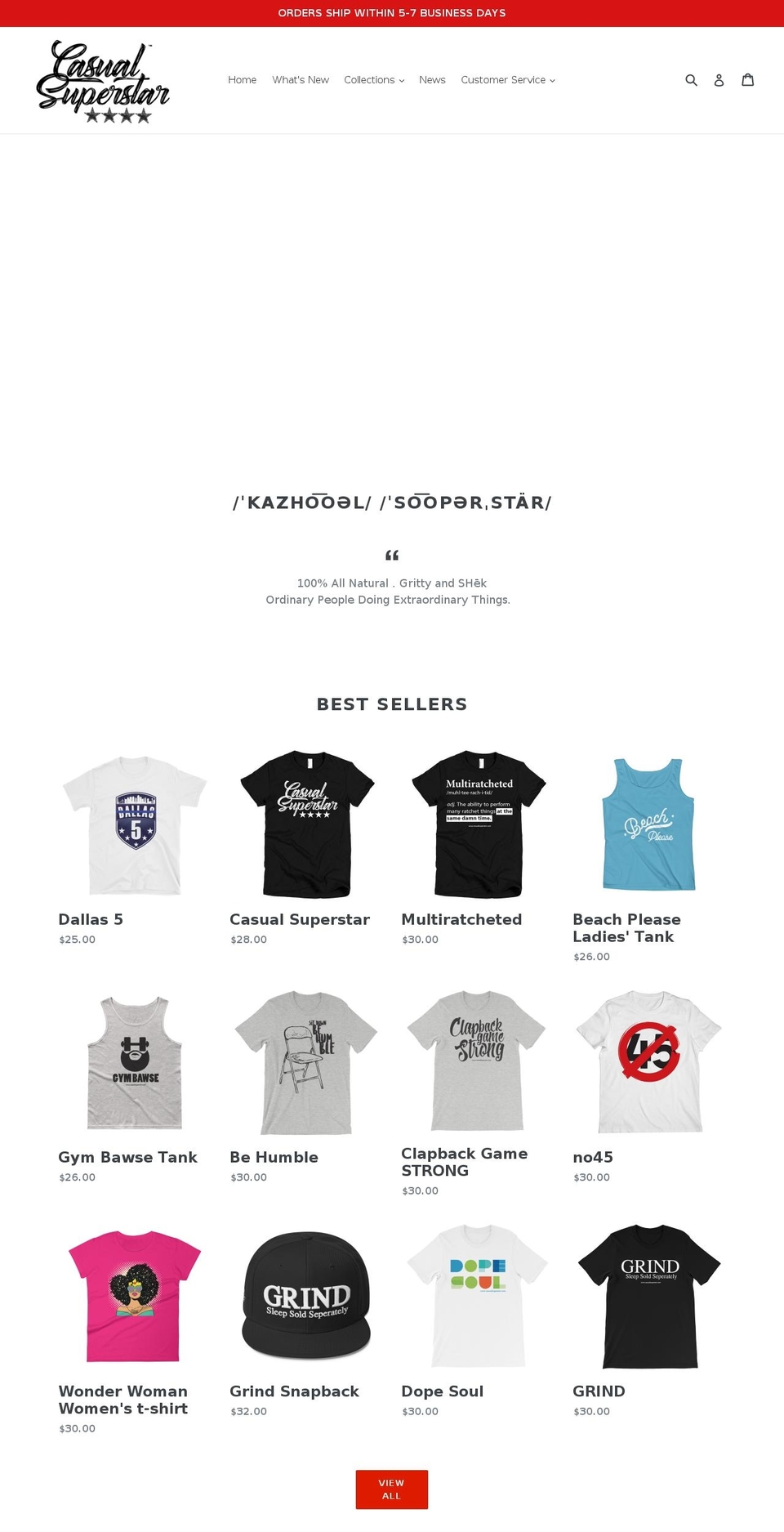 casualsuperstar.com — Shopify storefront screenshot