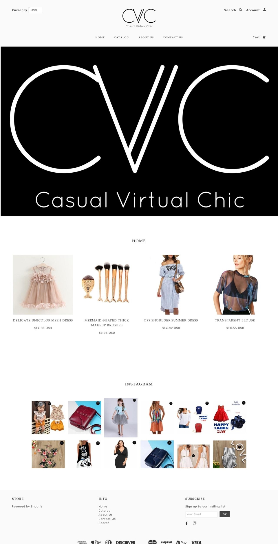 casualvirtualchic.com — Shopify storefront screenshot